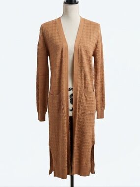 Caramel Crochet Long Duster Boho Bohemian Hippie Cotton